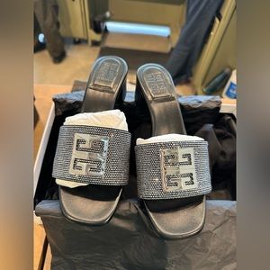 Givenchy 4G Crystal-Embellished Block-Heel Mules